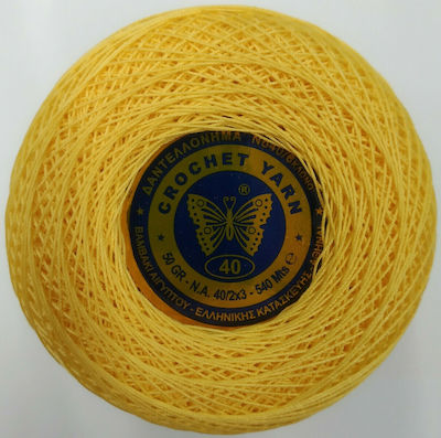 Πεταλούδα Cotton Lace Yarn Croshet Yarn Νο40 Lace 50gr 540m Yellow 540m 50gr