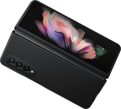 Samsung Leather Cover Back Cover Leather Black (Galaxy Z Fold 3)