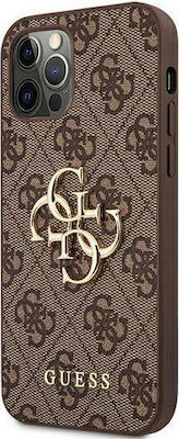 Guess 4G Metal Logo Synthetic Back Cover Brown (iPhone 12 / 12 Pro)