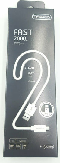 Treqa Cablu USB 3.0 USB-C Masculin - USB-A Alb 2m CA-8073