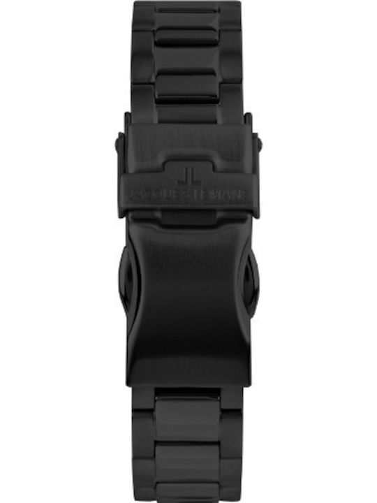Jacques Lemans Liverpool Ανδρικό Ρολόι 40mm Χρονογράφος Μπαταρίας με Μαύρο Μεταλλικό Μπρασελέ