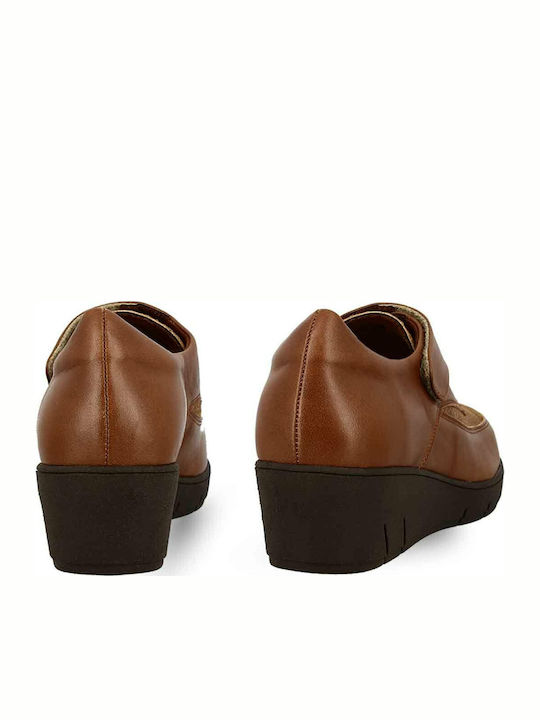 Leder Damen Mokassins in Tabac Braun Farbe