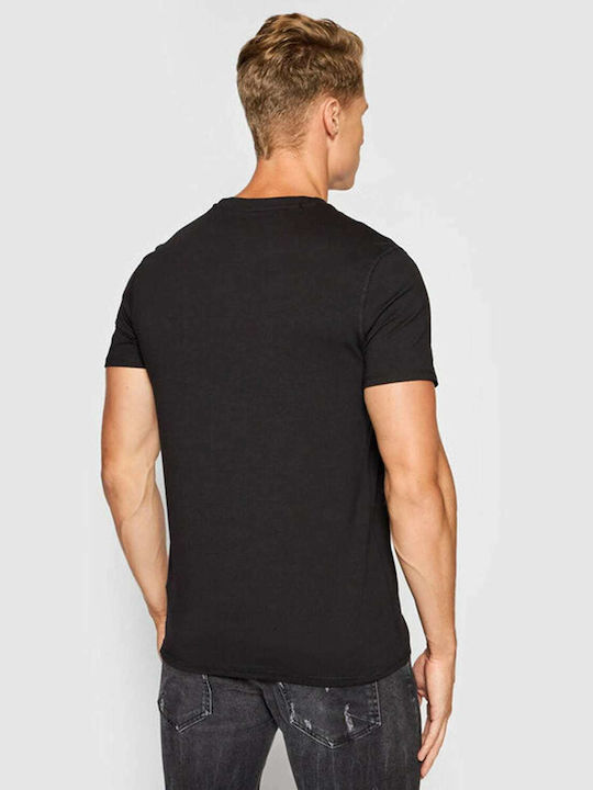 Guess Herren T-Shirt Kurzarm Schwarz