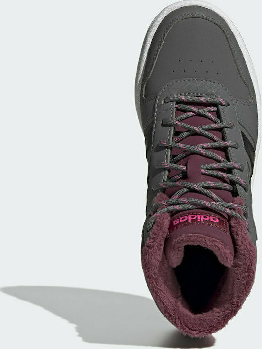 Hoops Hoops 2 Kids Sports Shoes Basketball with Laces Grey Five / Core Black / Screaming Pink