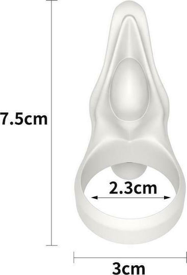 Lovetoy Power Clit Silicone Cockring White