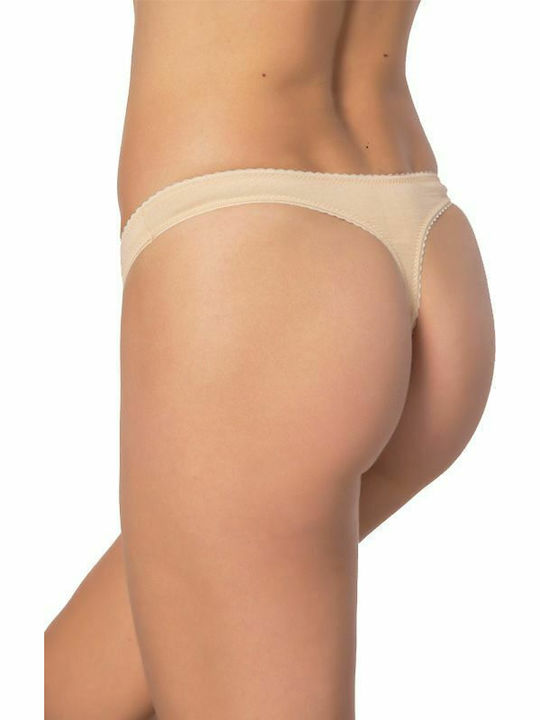 Olina Βαμβακερά Women's String MultiPack with Lace