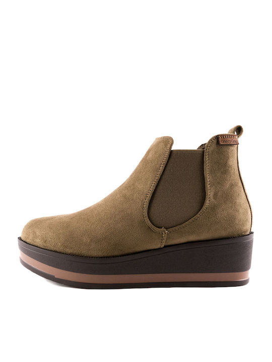 Love4shoes 551 Suede Women's Chelsea Boots Beige 7111-0257-000018