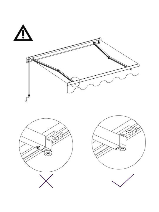 vidaXL Τέντα Βεράντας Μπλε / Λευκό 3x2.5m