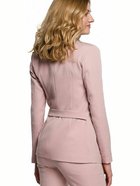 Makover Women's Blazer Pink