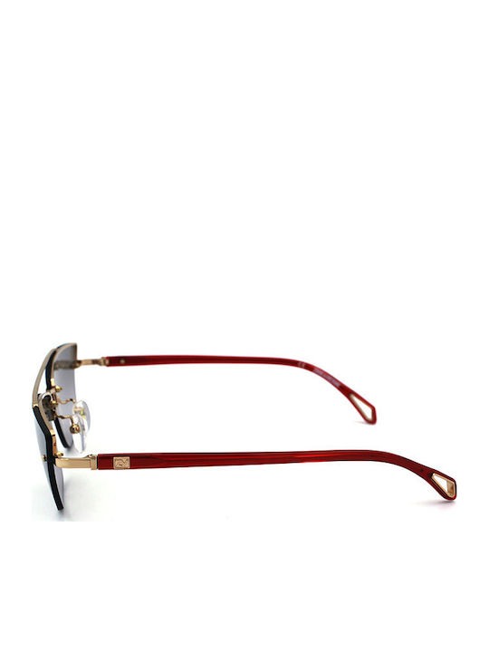 Zadig & Voltaire Women's Sunglasses with Gold Metal Frame and Silver Mirror Lens