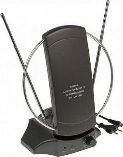 Lafet SL-6454 Εσωτερική Κεραία Τηλεόρασης (απαιτεί τροφοδοσία) σε Μαύρο Χρώμα Σύνδεση με Ομοαξονικό (Coaxial) Καλώδιο