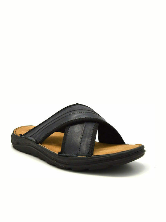 Gale Leder Herrensandalen in Schwarz Farbe