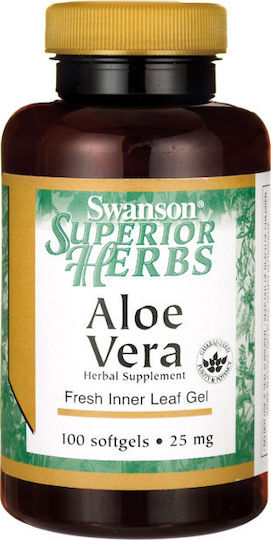 Swanson Aloe Vera 25mg Special Food Supplement 100 Softgels