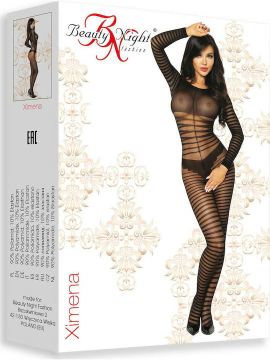 Beauty Night Ximena Sexy Bodystockings mit offenem Schritt Schwarz
