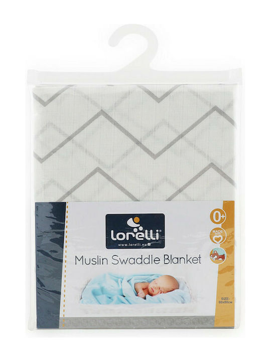 Lorelli Muslin Swaddle Blanket Lines Gray 80x80cm 10340091908