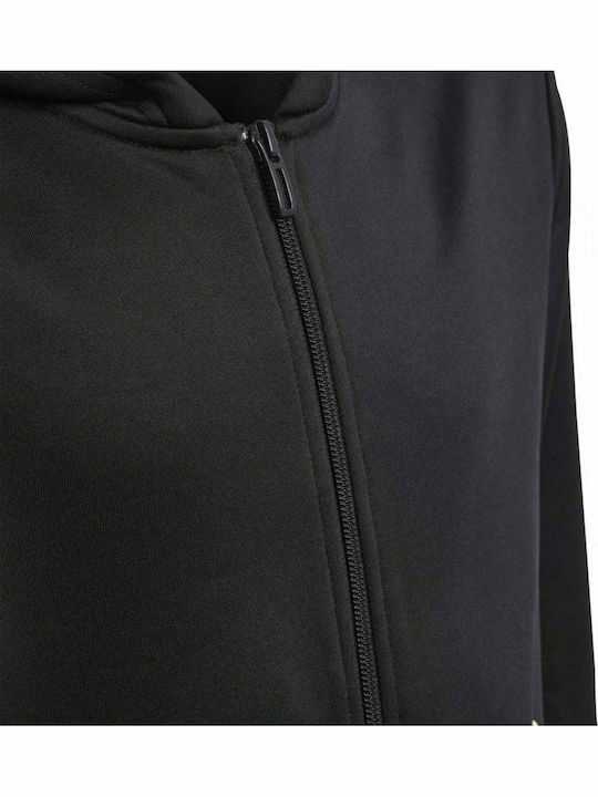 Athletic Kids Cardigan Cotton with Hood Black Essentials