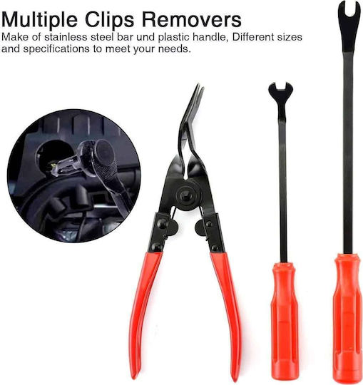 Radio Removal Tools & Plastic Car Upholstery Clips 19 Pieces