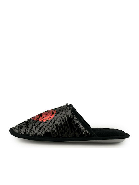 Love4shoes B585343 Women's Slipper In Black Colour