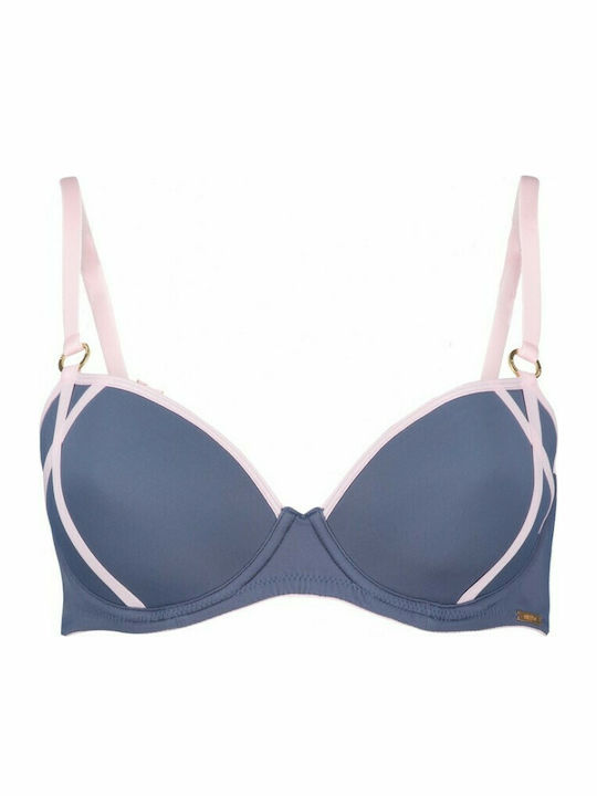 Bra for large breasts cup E, F, in two colours with double straps, Sapph Mistress