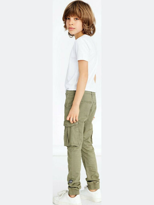 Kids' Cargo Fabric Pants Deep Lichen Green