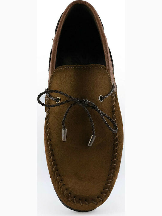 Gale Men's Leather Boat Shoes Tabac Brown