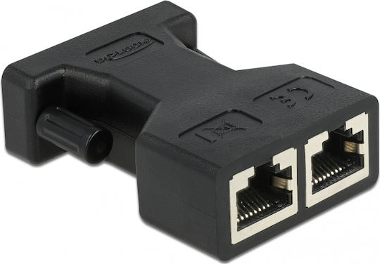 DeLock Konverter Serienmäßig männlich zu RJ-45 2x weiblich 1Stück 66806