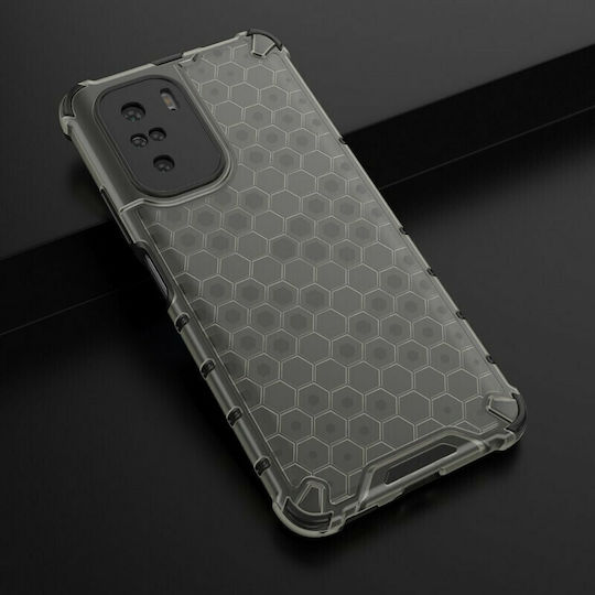 Hurtel Honeycomb Back Cover Plastic Black (Poco F3 / Mi 11i)