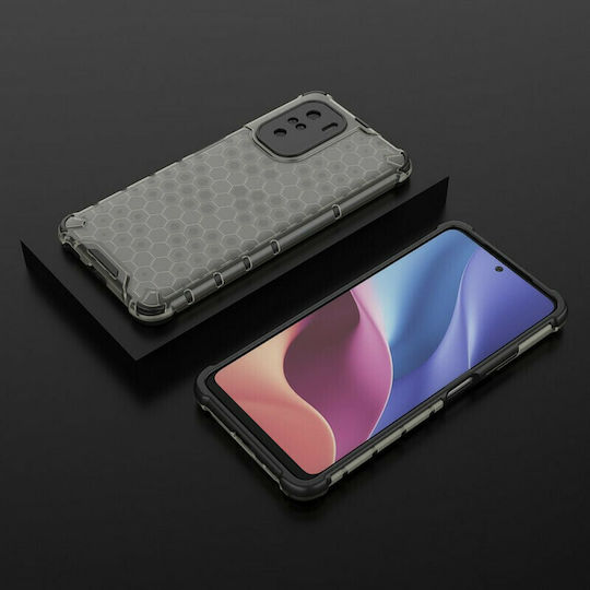 Hurtel Honeycomb Back Cover Plastic Black (Poco F3 / Mi 11i)
