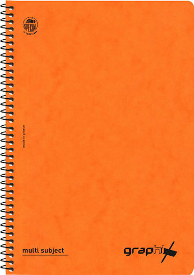 Typotrust Spiral Notebooks Ruled A4 60 Sheets 2 Subjects Graphix 4542-18 12pcs (Μiscellaneous colours)