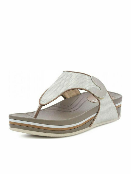 B-Soft Leather Women's Flat Sandals Anatomic In Gray Colour