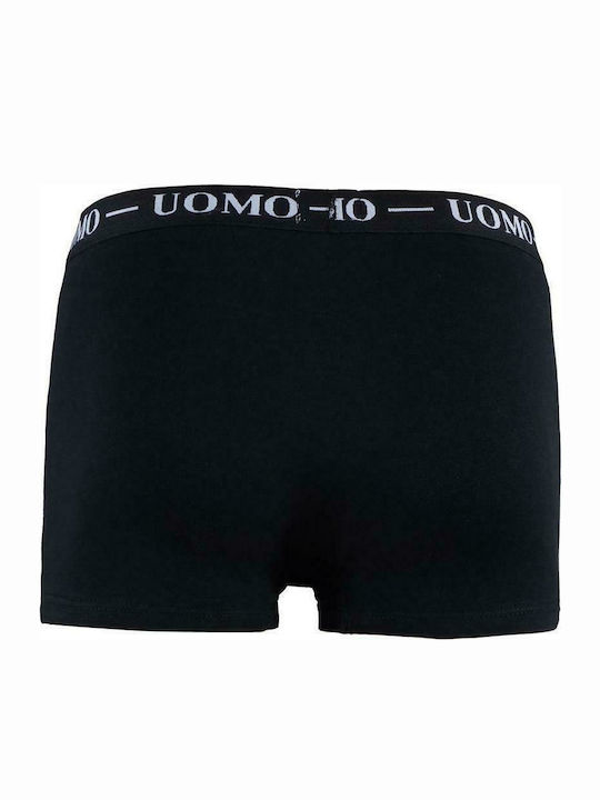 Uomo FY1621 Herren Boxershorts Grey / Black 2Packung