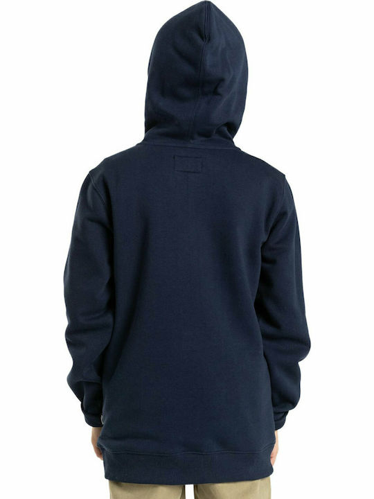 Kinder-Sweatshirt mit Kapuze und Taschen Marineblau Rotor Fill