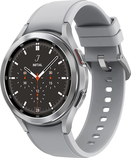 Samsung Galaxy Watch4 Classic Bluetooth Stainless Steel 46mm Αδιάβροχο με Παλμογράφο (Silver)