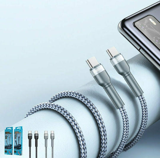 Remax Jany RC-172 Braided USB 2.0 Cable USB-C male - USB-C 100W PD Μαύρο 1m