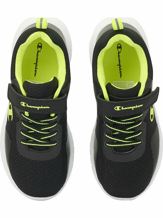 Softy Kids Sports Shoes Running with Hoop & Loop Closure Black