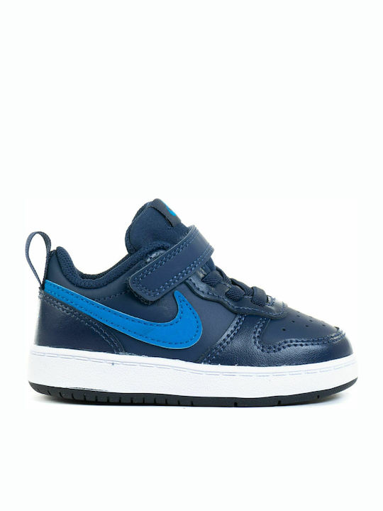 Court Borough Kids Sports Shoes with Hoop & Loop Closure Midnight Navy Imperial Blue Black