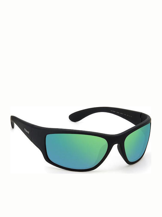 Polaroid Men's Sunglasses with Black Horn-Rimmed Frame and Polarized Mirror Lens PLD7005/S 3OL5Z