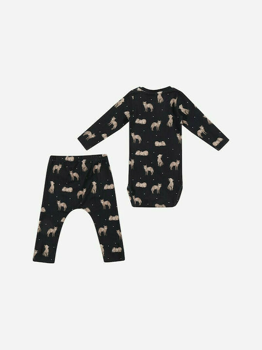 Name It Baby Bodysuit Set Long-Sleeved with Pants Navy Blue