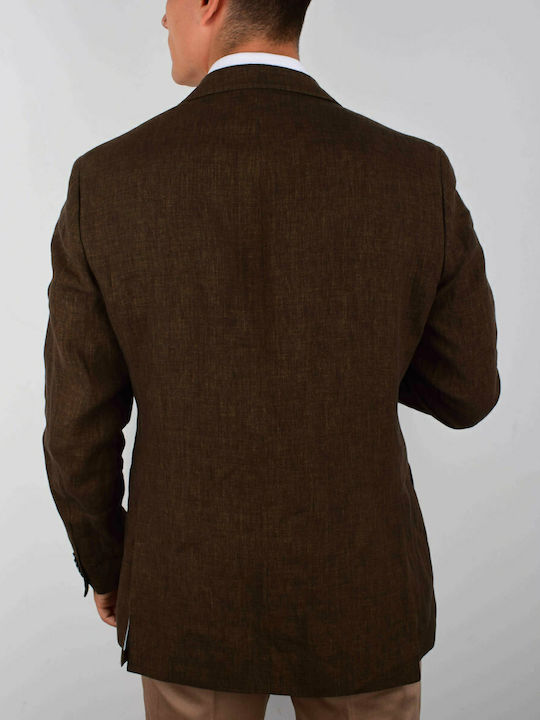 Gant Men's Summer Suit Jacket Regular Fit Brown