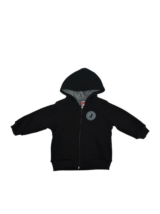 Joyce Boys Hooded Sweatshirt with Zipper Black