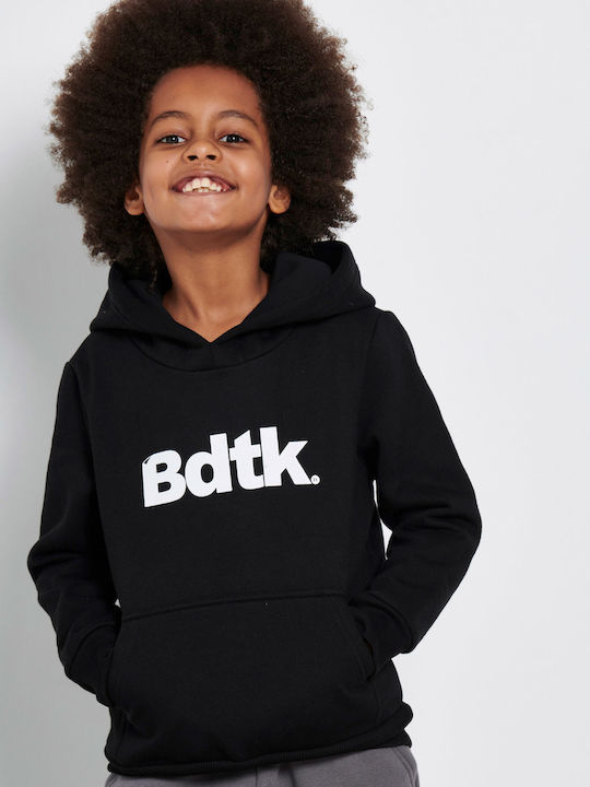 BodyTalk Fleece Παιδικό Φούτερ με Κουκούλα και Τσέπες Μαύρο