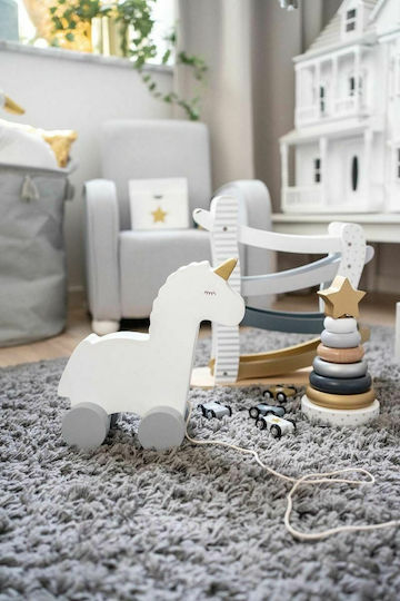 Jabadabado Дърпаща играчка Pull Unicorn от дърво за 12++ месеца