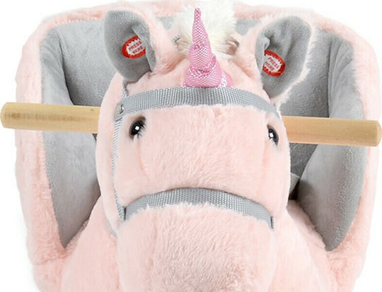 Moni Cookie Jucărie cu leagăn Unicorn pentru 12++ luni cu sunete și muzică pentru greutate maximă de 20kg Roz
