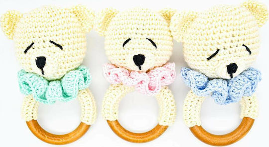 Knitted Rattle Bear Pink