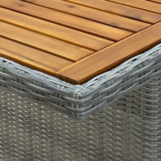 Set Sala De Mese Pentru Exterior 9 Piese Gri Deschis Cu Perne