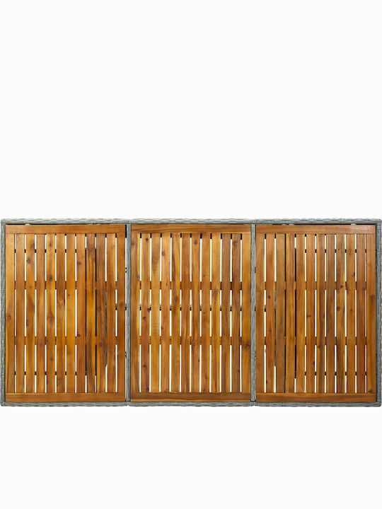 Set Sala De Mese Exterior 9 Piese Gri Deschis Cu Perne
