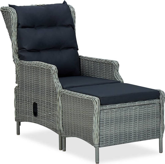 vidaXL Garden & Outdoor Furniture Set Dining Room 9 Pieces Open Gray with Pillows