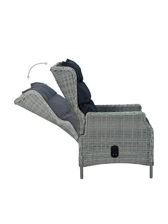 Set Sala De Mese Pentru Exterior 7 Piese Gri Deschis Cu Perne
