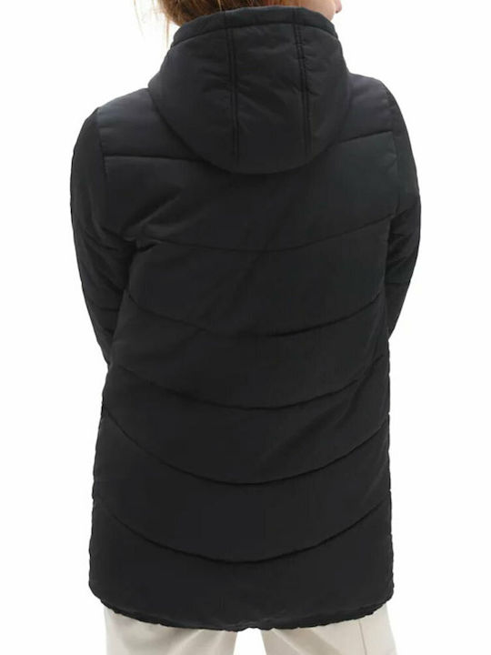 Foundry Women's Long Puffer Jacket for Winter Black