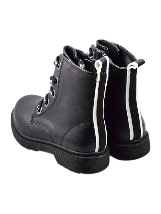 Kinderstiefel mit Schnürsenkeln Schwarz